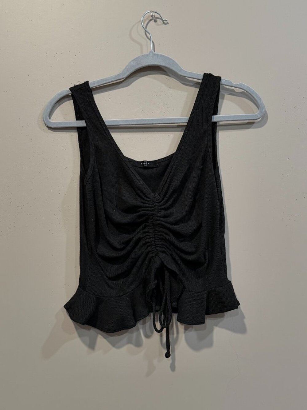 21 Saints Black Rouched Tank Top Women size small